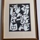 Screenprint after Jean Dubuffet framed under glass 26 cm by 32 cm