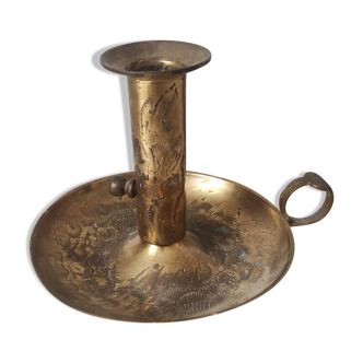 Brass cellar rat candle holder