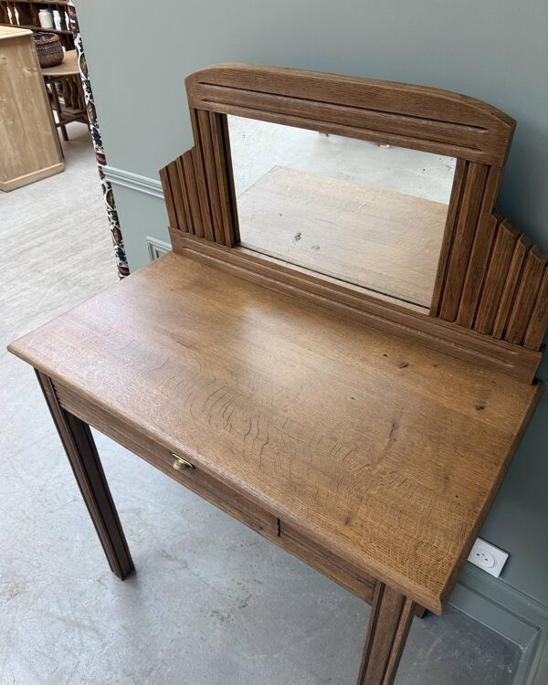 Coiffeuse bureau art déco en chêne (restaurée)