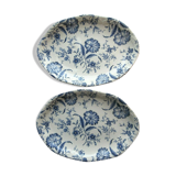 2 oval ravines Gien art deco model eyelets in blue