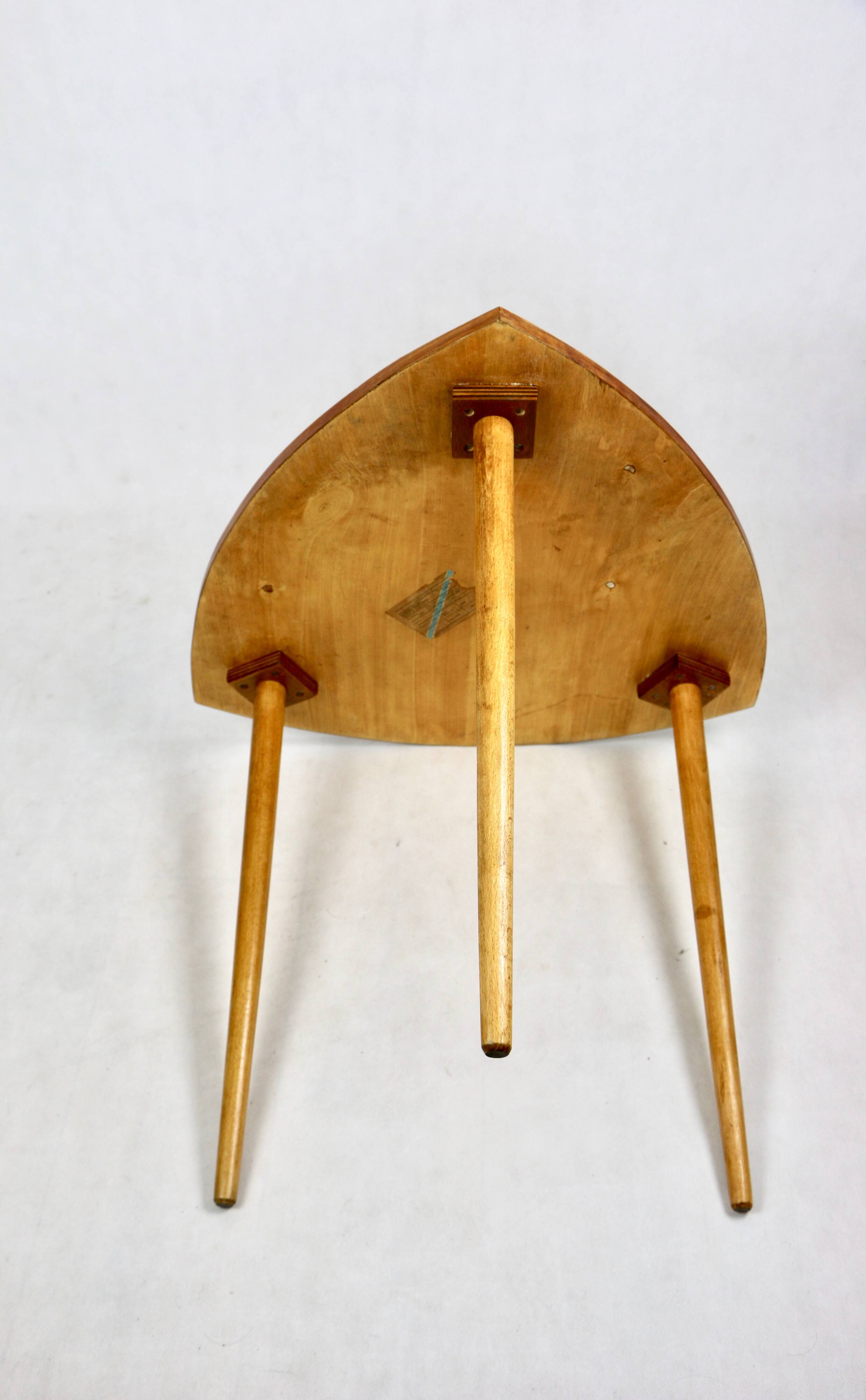 Polish leaf-shaped coffee table console from the 70s