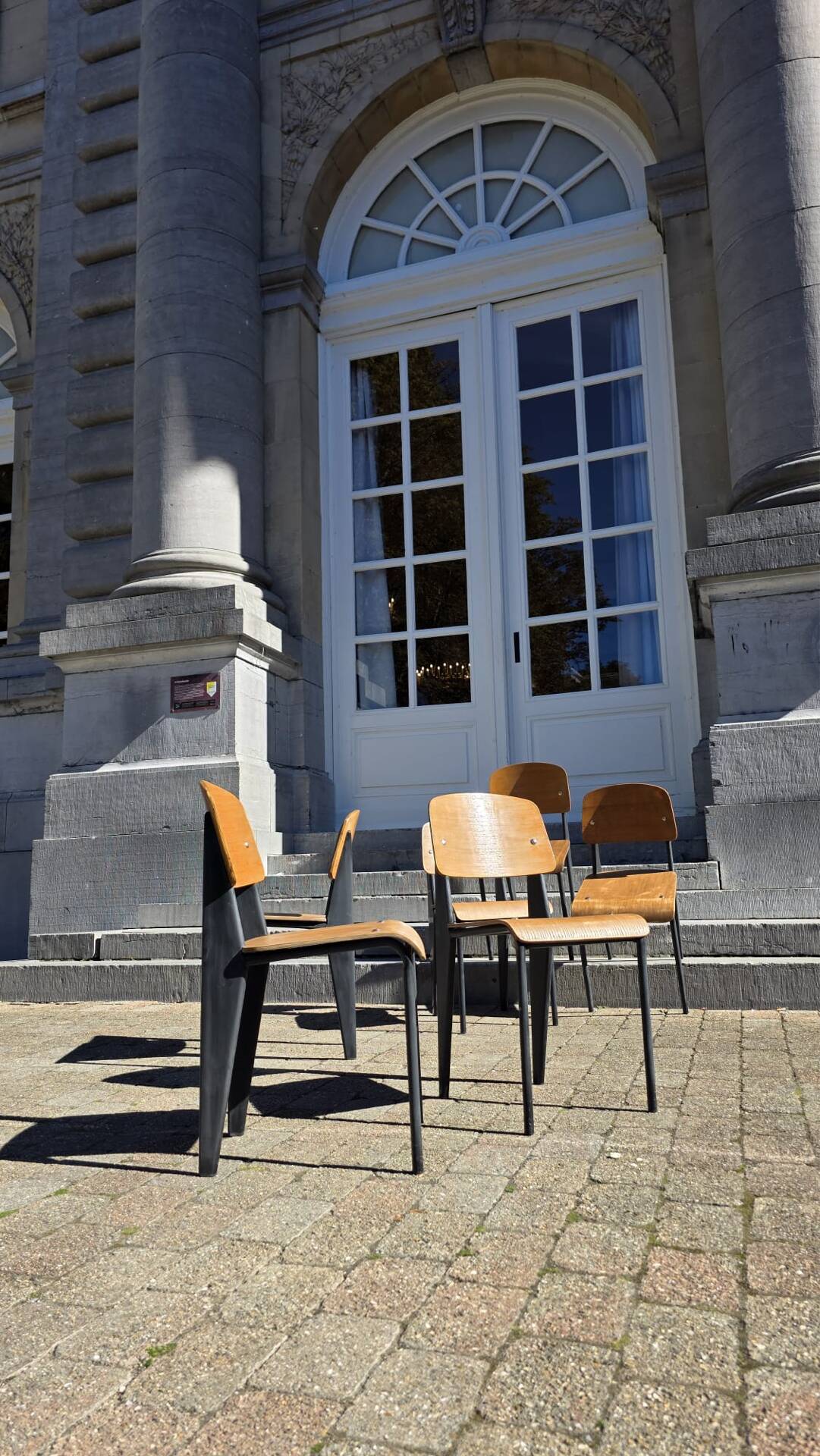 Set of 6 Métropole chairs no. 305 numbered by Jean Prouvé.