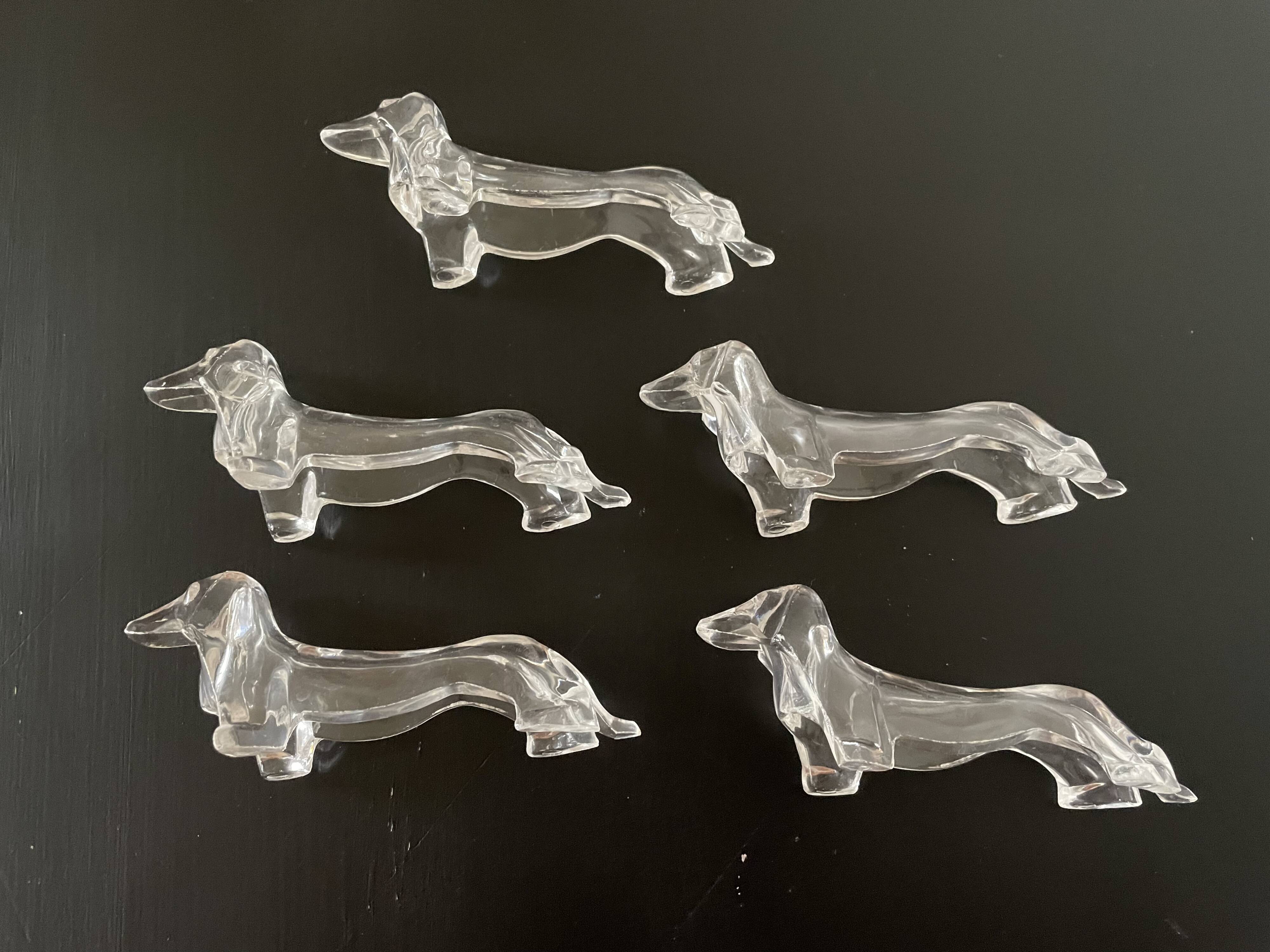 Transparent dachshund knife holder