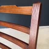 Rustic Oak & Rush Armchair, France, 1930s