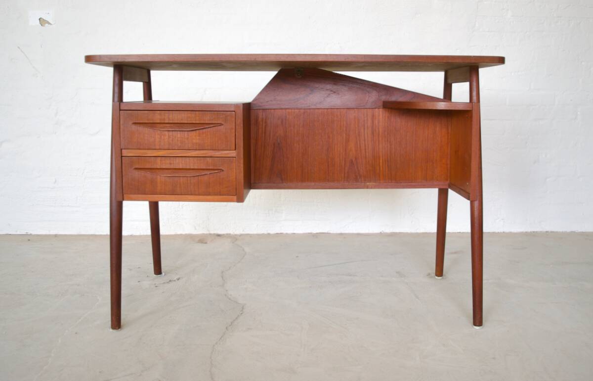 Teak Desk By Gunnar Nielsen For Tibergaard, 1960s.