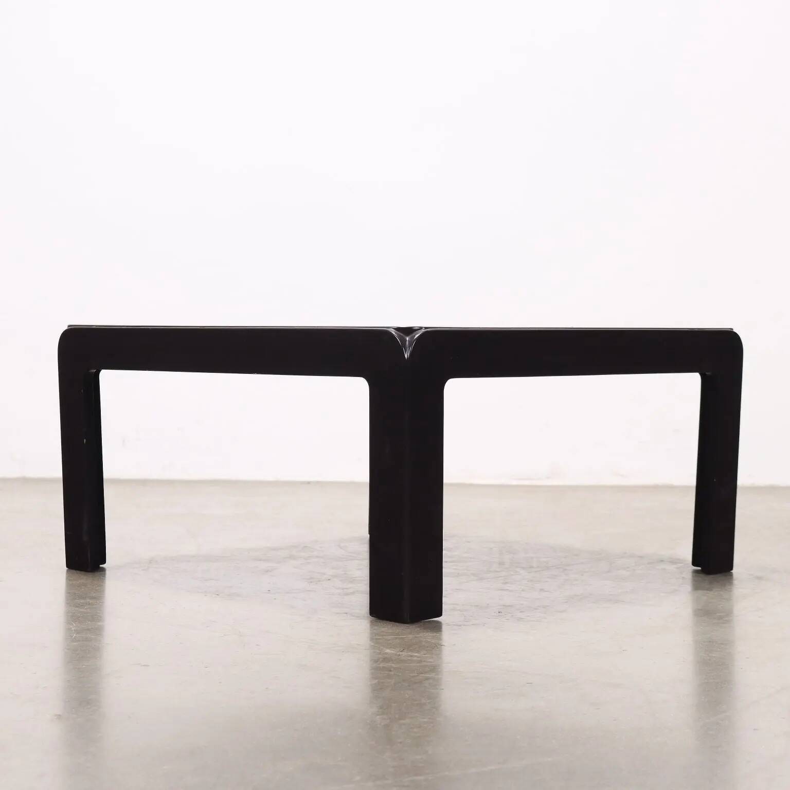 Vintage lacquered wooden coffee table, Italy, 1970s-1980s.