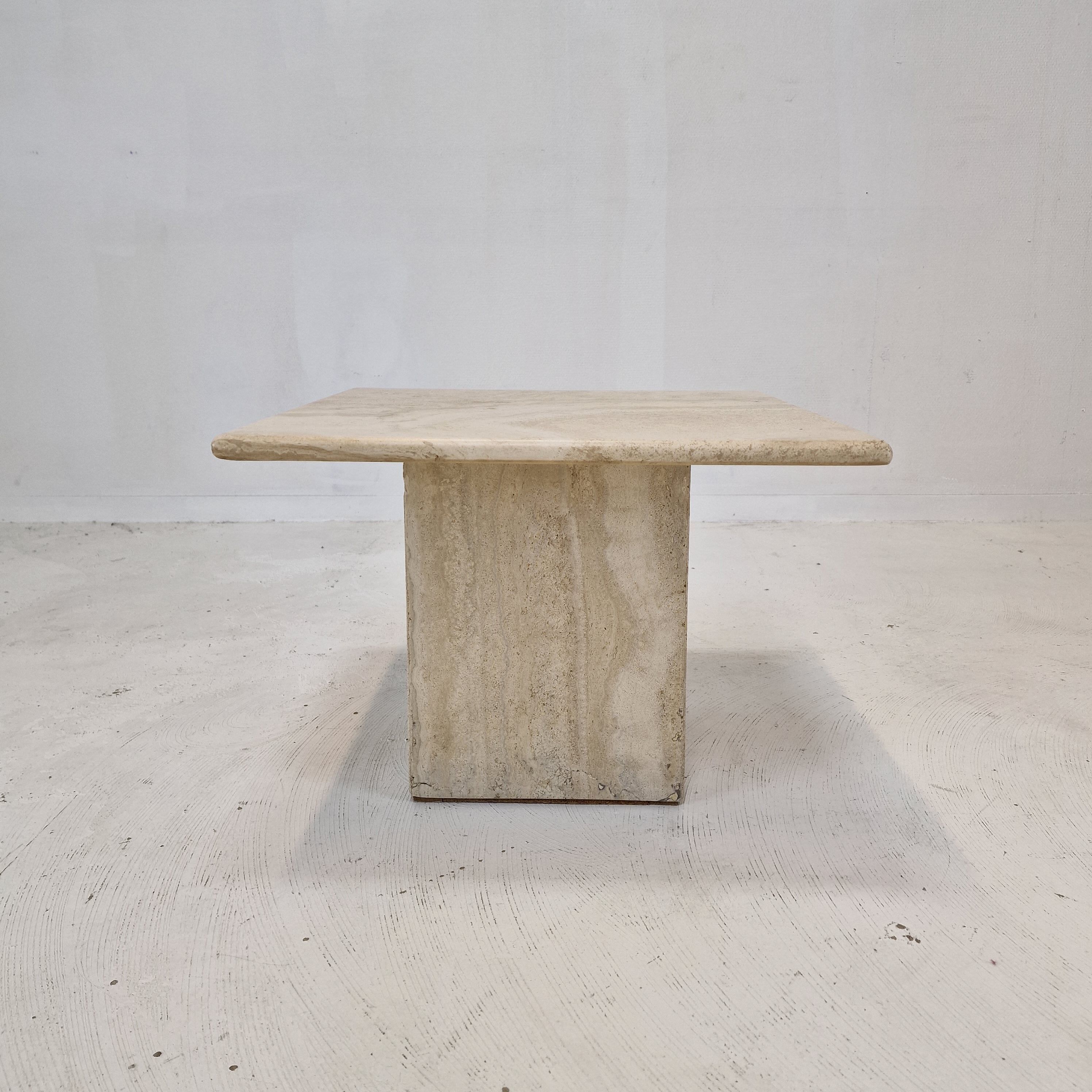 Italian travertine coffee table, 1980s