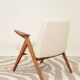 Scandinavian beige boucle armchair modern design rustic oak
