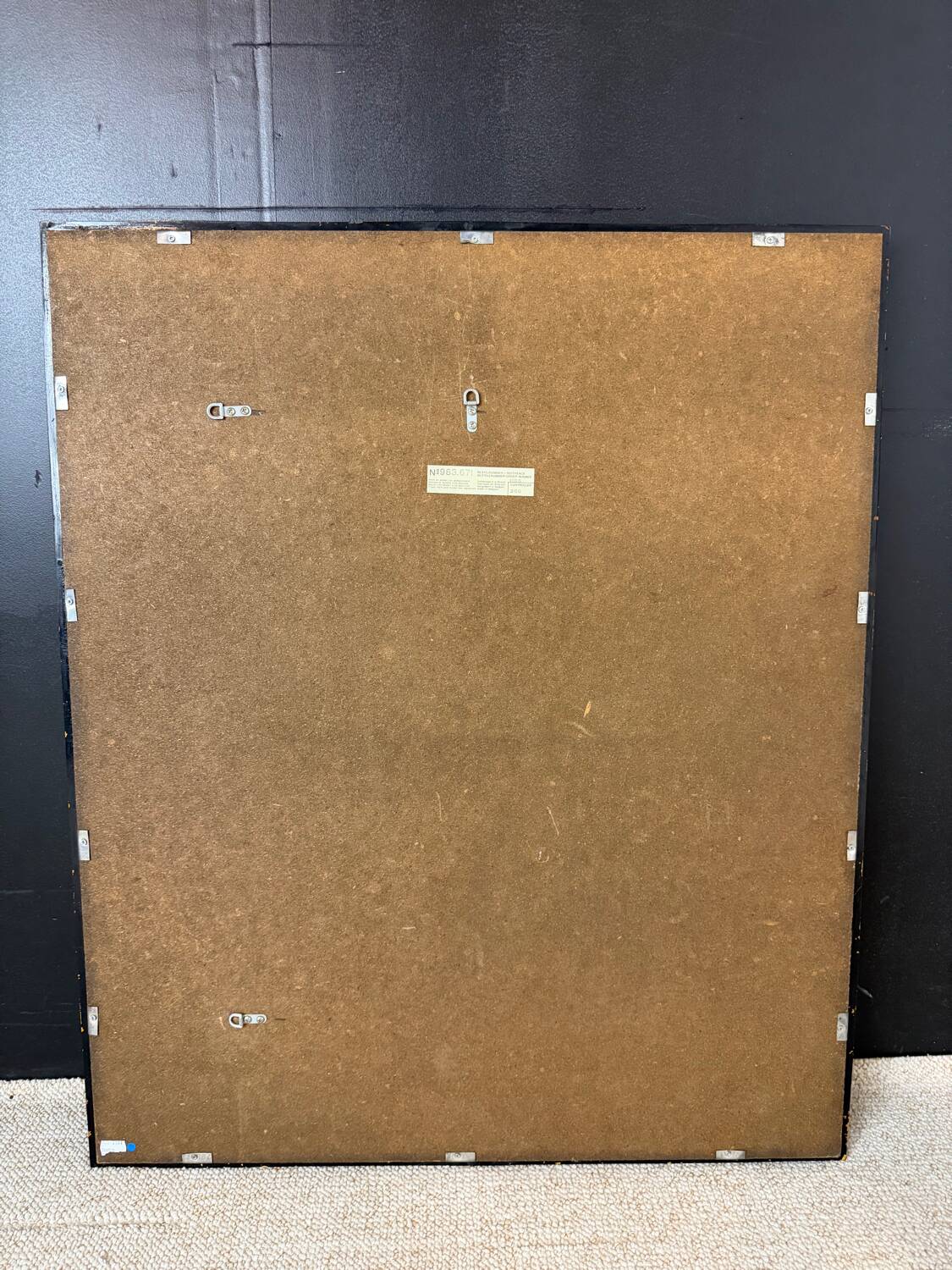 Miroir à parecloses laqué noir – Deknudt – Belgique, vers 1980