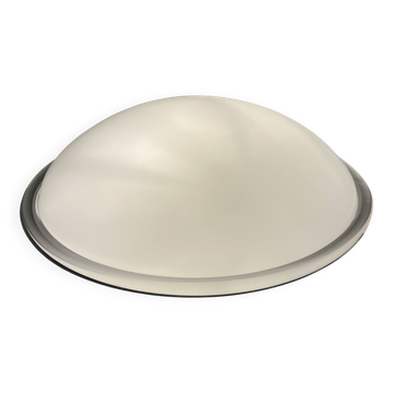 Vintage opal glass ceiling light Saturne Leucos 1970 Italy Diameter 39
