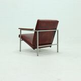 Adjustable armchair in Dutch design leather 1960