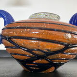 Vintage glass paste vase with handles