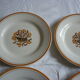 6 plates flat vintage creil montereau eyelets orange