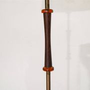 Lampadaire danois en verre, laiton et palissandre 1960