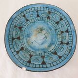 Assiette en céramique vintage 60's 70's - Signée A. Maunier (Vallauris) 29cm