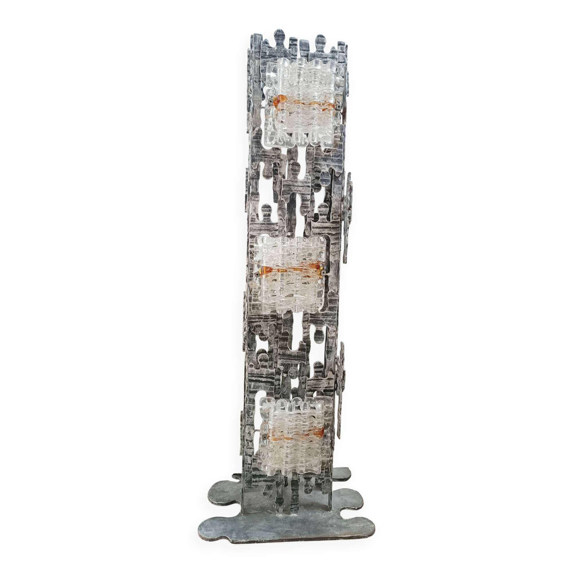 Brutalist sculptural floor lamp by Albano Poli for Poliarte 1970s