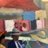 Oil painting signed canvas dimensions: height -32.5 cm - width 42 cm -