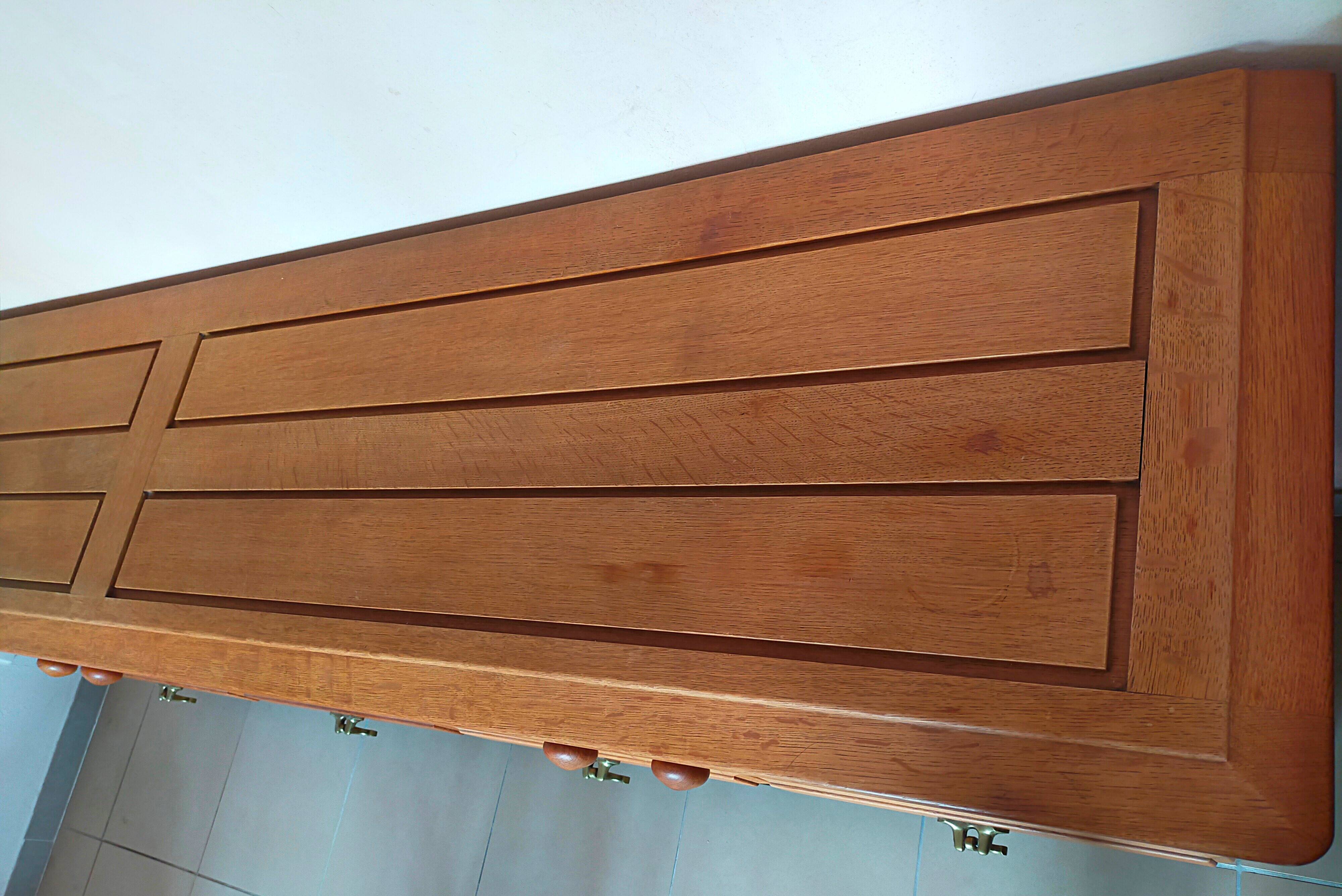 Oak sideboard by Guillerme and Chambron 1960