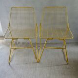 Pair of 1960s metal mesh chairs