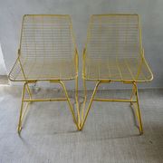 Pair of 1960s metal mesh chairs