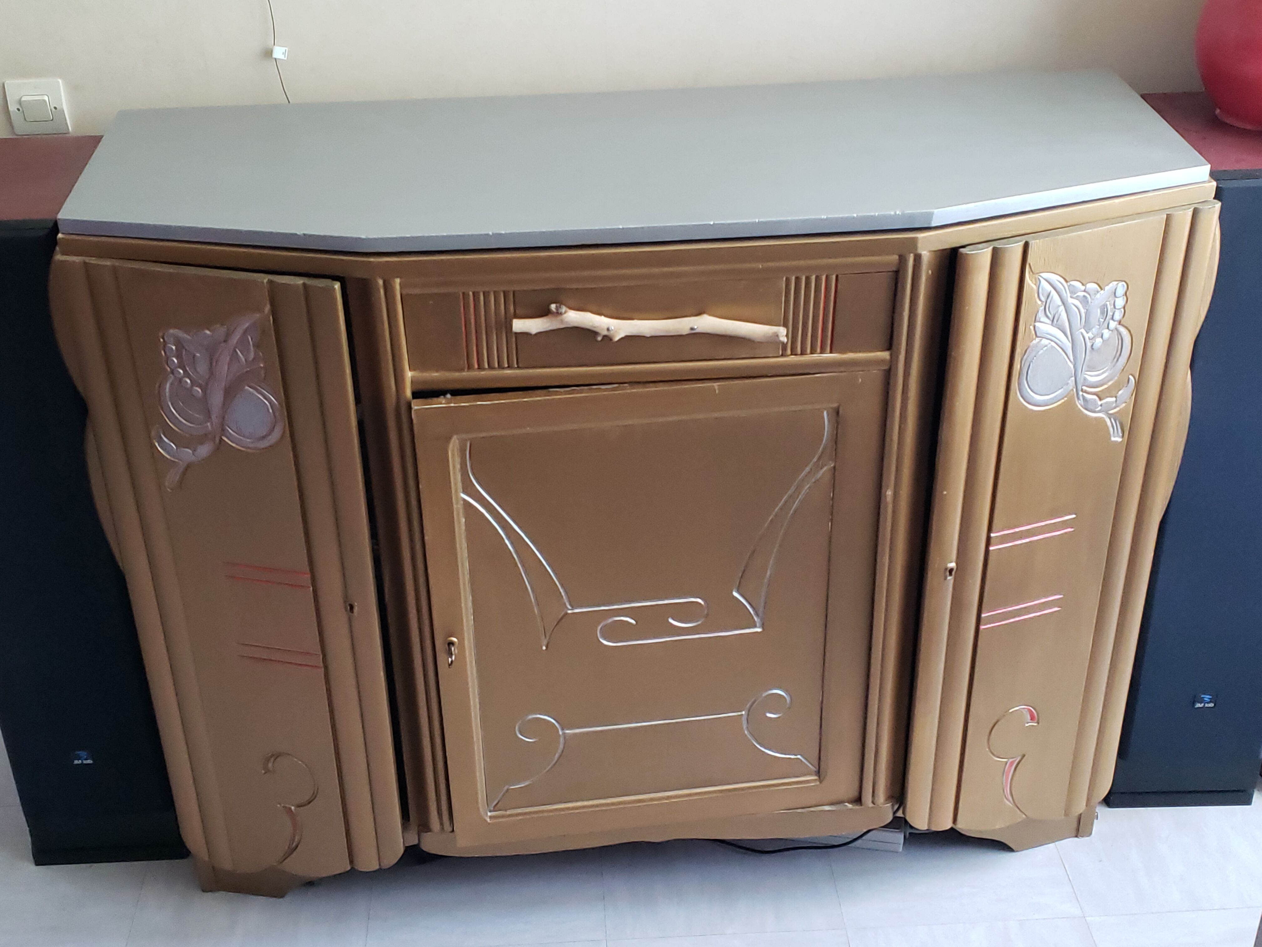 Restyled art deco storage side cabinet