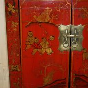 Armoirechinoise antique laquée à la main, grande armoire latérale
