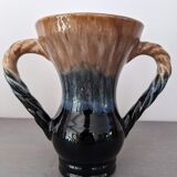 Large fire flamed stoneware vase