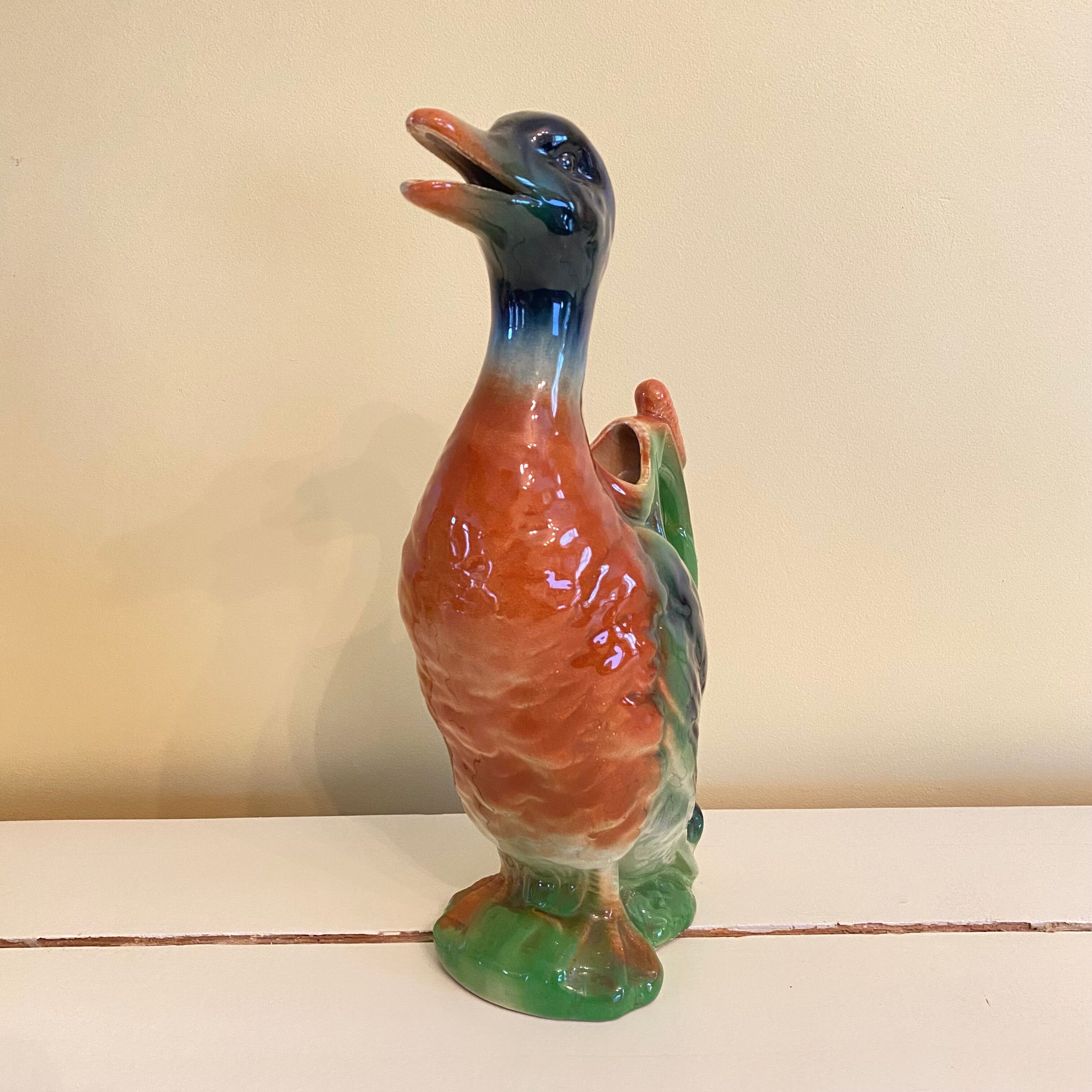 Vintage ceramic duck pitcher