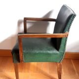 Pair of 1940 bridge armchairs in skaï