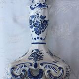 Hand-painted Moustiers porcelain candle holder