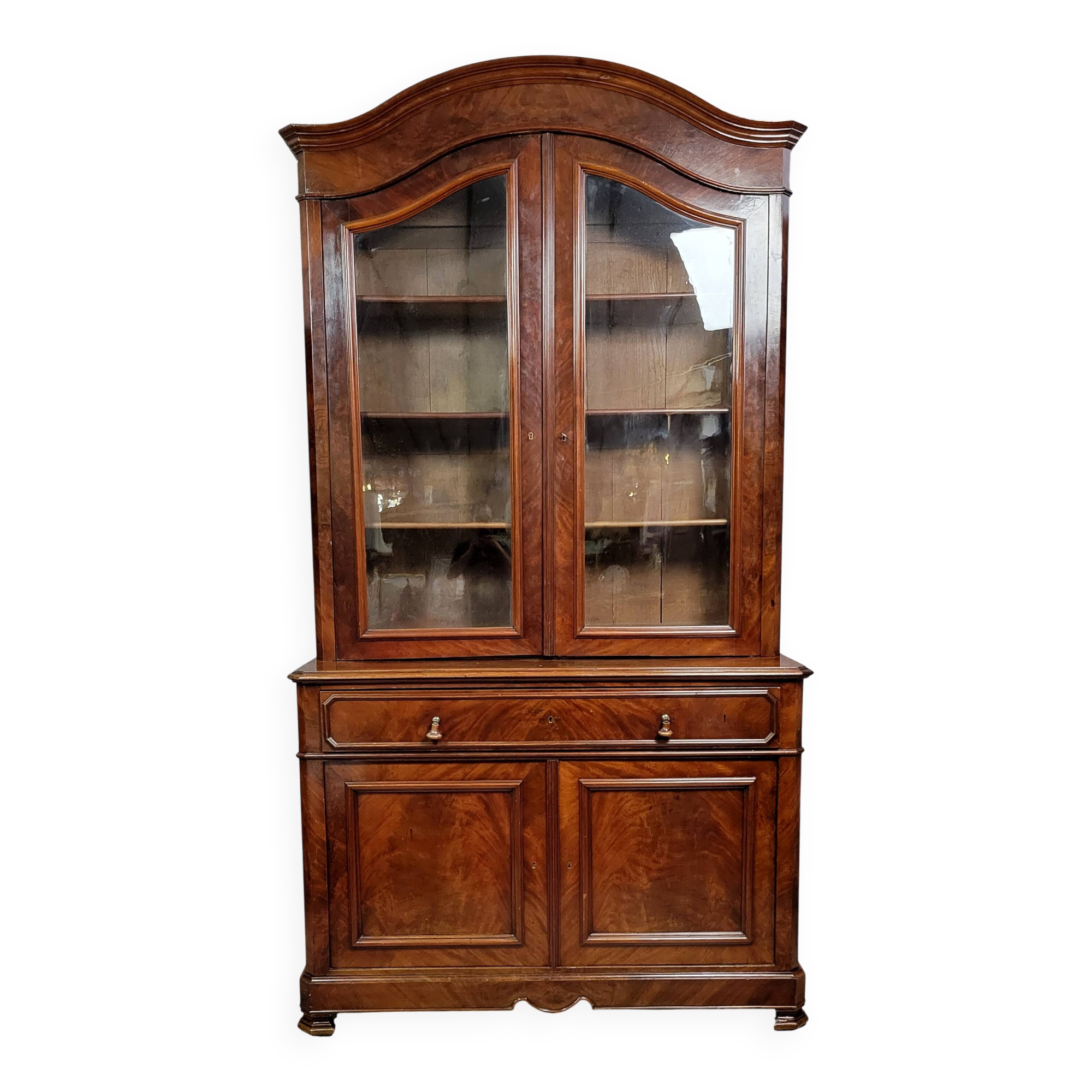 Louis Philippe period mahogany library and secretary cabinet