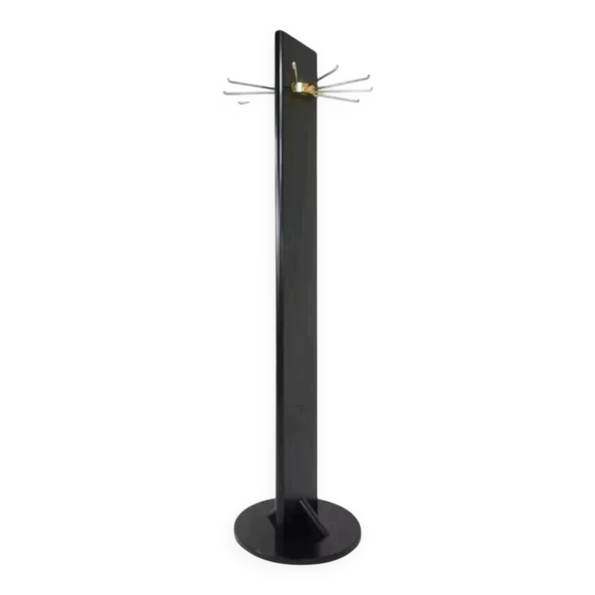 Portemanteau pivotant en bois laqué noir et laiton
