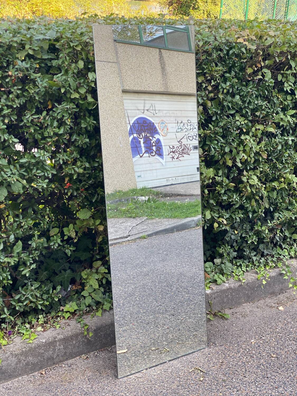 Vintage rectangular frameless mirror 50x150