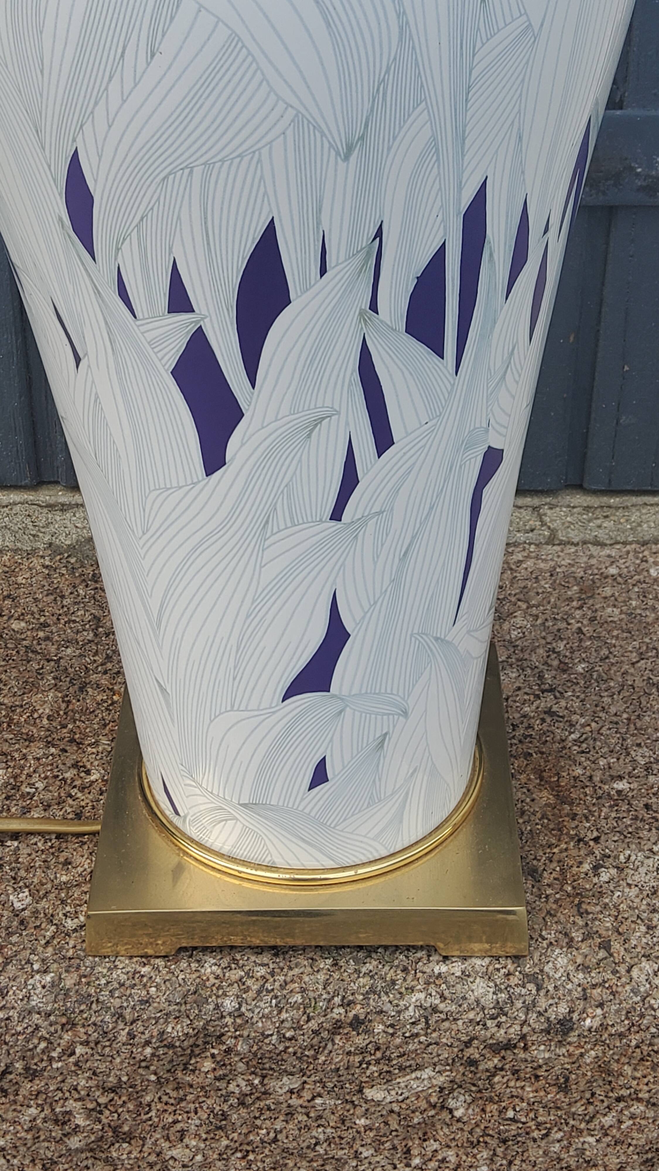 Lamp from the house Le Dauphin in ceramic and gilded brass