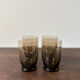 ensemble de 4 verres art déco verre ciselé marron