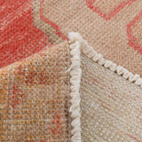 5x9 pale red & tan beige vintage rug 146x279cm