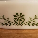 Lot de 3 plats vintage en pyrex fleurs vertes