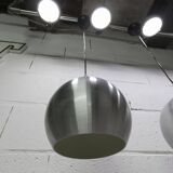 Pair of functional 70's aluminum ball pendants