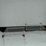 Trio of Hollywood Regency lucite and Glass Tables
