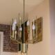 Italian chandelier Gaetano Scolari in brass, 1970.