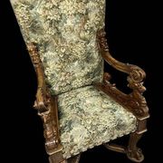 D'aprés Andréa Brustolon : Fauteuil Renaissance à haut dossier en noyer scu