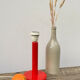 Scandinavian lamp in vintage red painted wood 90s