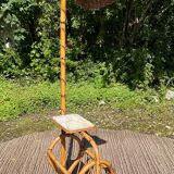 Louis Sognot floor lamp from the 50s in rattan