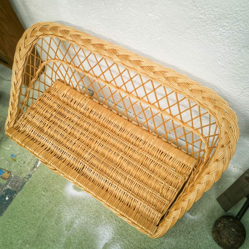 Banc coffre en osier