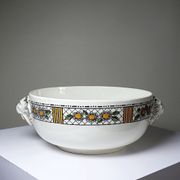 Saladier HB Choisy-le-Roi en terre de fer polychrome "Elisabeth", début XXème