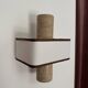 Pair of marble wall lights with fabric shades