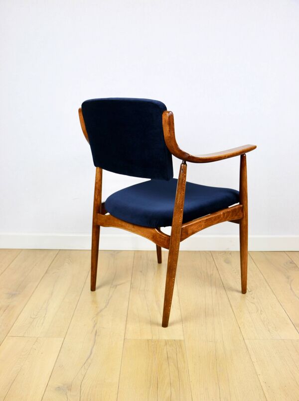Fauteuil de bureau danois vintage - bleu marine