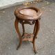 Round Art Nouveau side table in solid wood and marble from the 19th century
