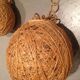 Two vintage wicker twine ball suspensions
