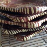 5 flat plates in glazed terracotta